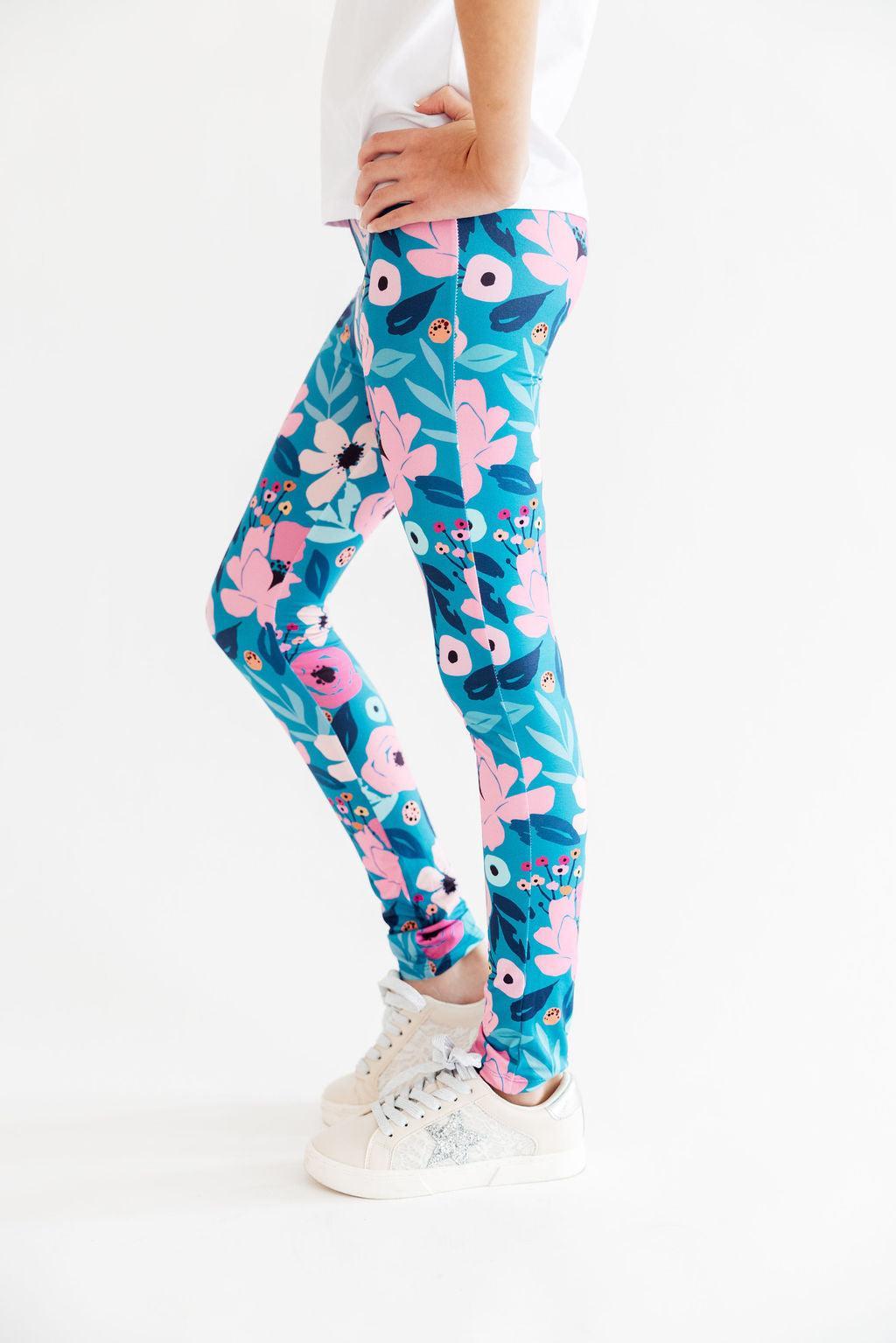 Twirling in Teal Leggings by Mila & Rose ®