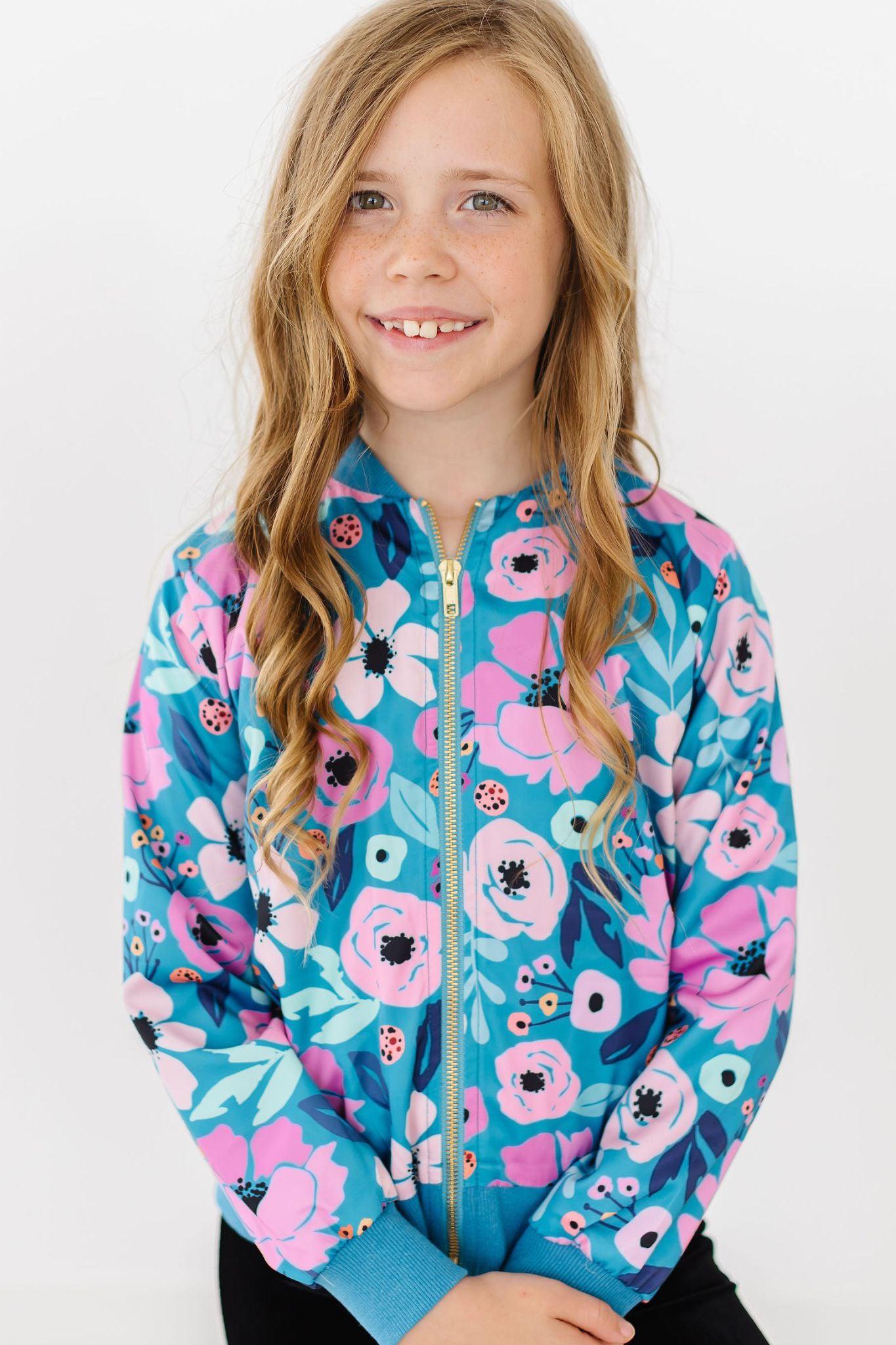 Twirling in Teal Satin Jacket by Mila & Rose ®