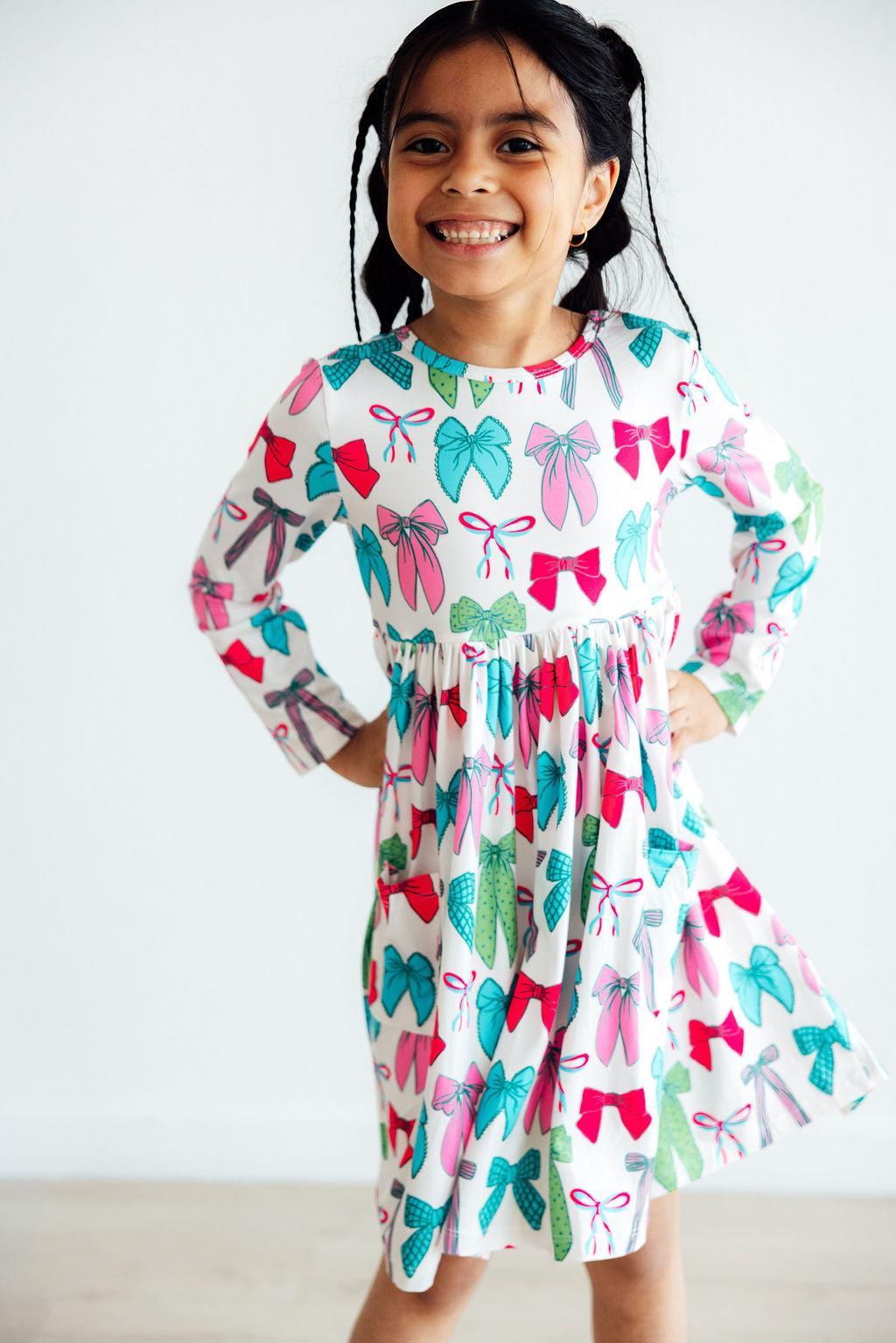 Twirls & Ties L/S Pocket Twirl Dress by Mila & Rose ®