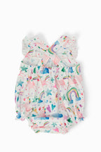 Unicorn Kisses Ruffle Cross Back Romper by Mila & Rose ®
