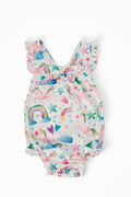 Unicorn Kisses Ruffle Cross Back Romper by Mila & Rose ®