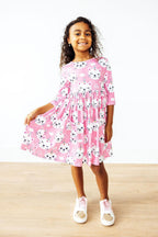 Unicorn Kitties 3/4 Sleeve Pocket Twirl Dress by Mila & Rose ®