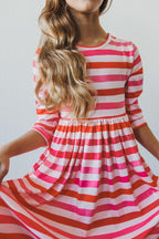All You Need is Love 3/4 Sleeve Pocket Twirl Dress by Mila & Rose ®