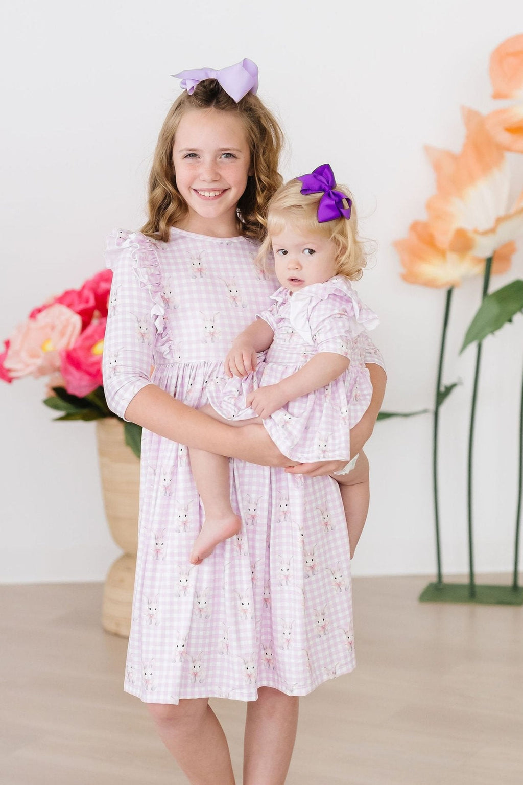 Baby Bunnies 3/4 Sleeve Ruffle Twirl Dress by Mila & Rose ®