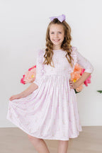 Baby Bunnies 3/4 Sleeve Ruffle Twirl Dress by Mila & Rose ®