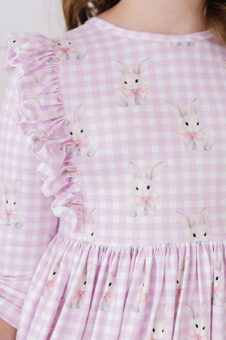 Baby Bunnies 3/4 Sleeve Ruffle Twirl Dress by Mila & Rose ®