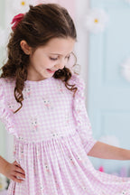 Baby Bunnies 3/4 Sleeve Ruffle Twirl Dress by Mila & Rose ®