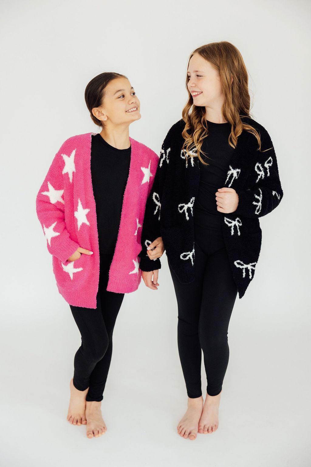 Bright Pink/Coconut Star Cozy Cardigan by Mila & Rose ®