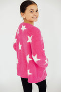 Bright Pink/Coconut Star Cozy Cardigan by Mila & Rose ®