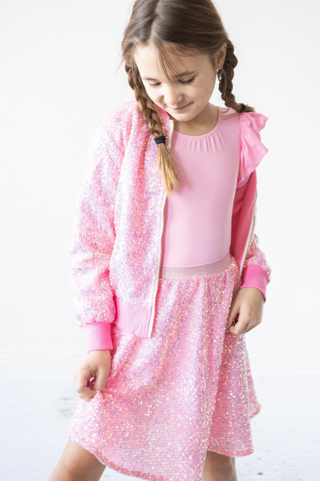 Bubblegum Pink Sequin Jacket by Mila & Rose ®