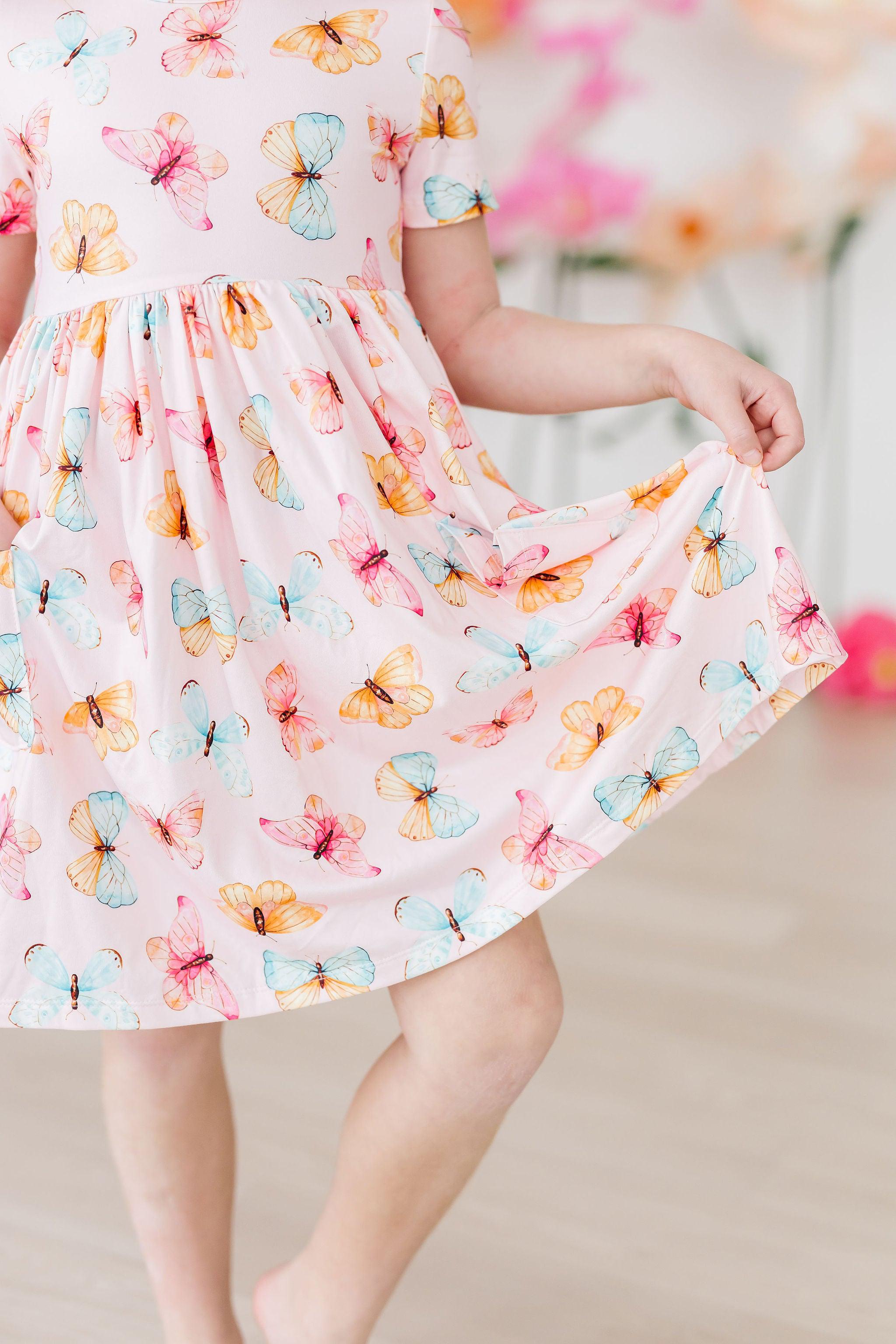 Butterfly Kisses S/S Pocket Twirl Dress by Mila & Rose ®