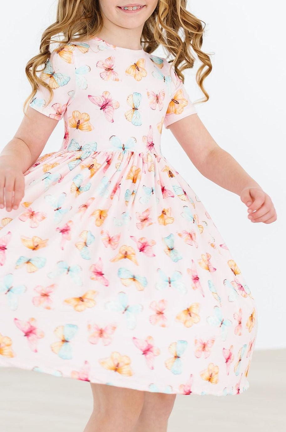 Butterfly Kisses S/S Pocket Twirl Dress by Mila & Rose ®