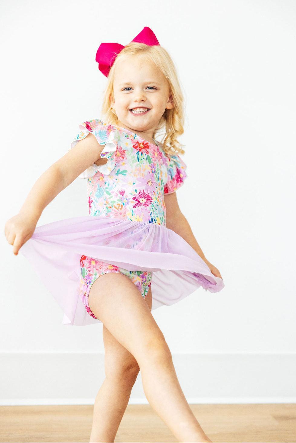 Field of Flowers S/S Twirl Leotard by Mila & Rose ®