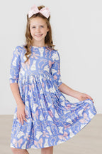 Hop, Skip & Twirl 3/4 Sleeve Pocket Twirl Dress by Mila & Rose ®