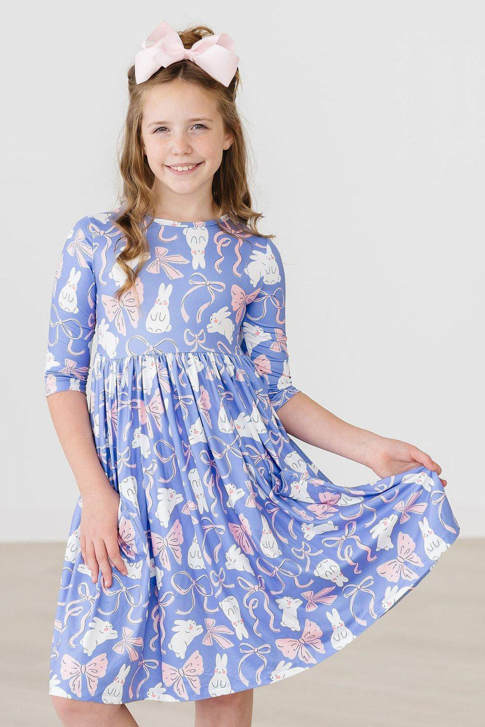Hop, Skip & Twirl 3/4 Sleeve Pocket Twirl Dress by Mila & Rose ®