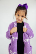 Lilac/Coconut Bow Cozy Cardigan by Mila & Rose ®