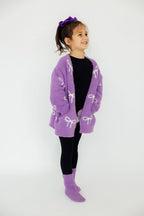 Lilac/Coconut Bow Cozy Cardigan by Mila & Rose ®