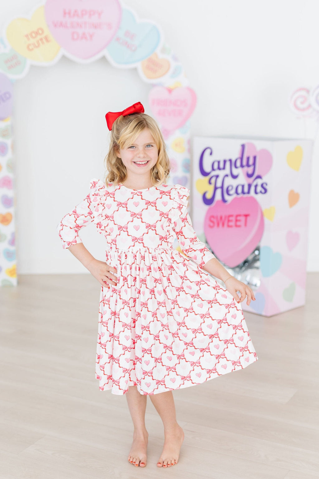 Lovebug 3/4 Sleeve Ruffle Twirl Dress by Mila & Rose ®