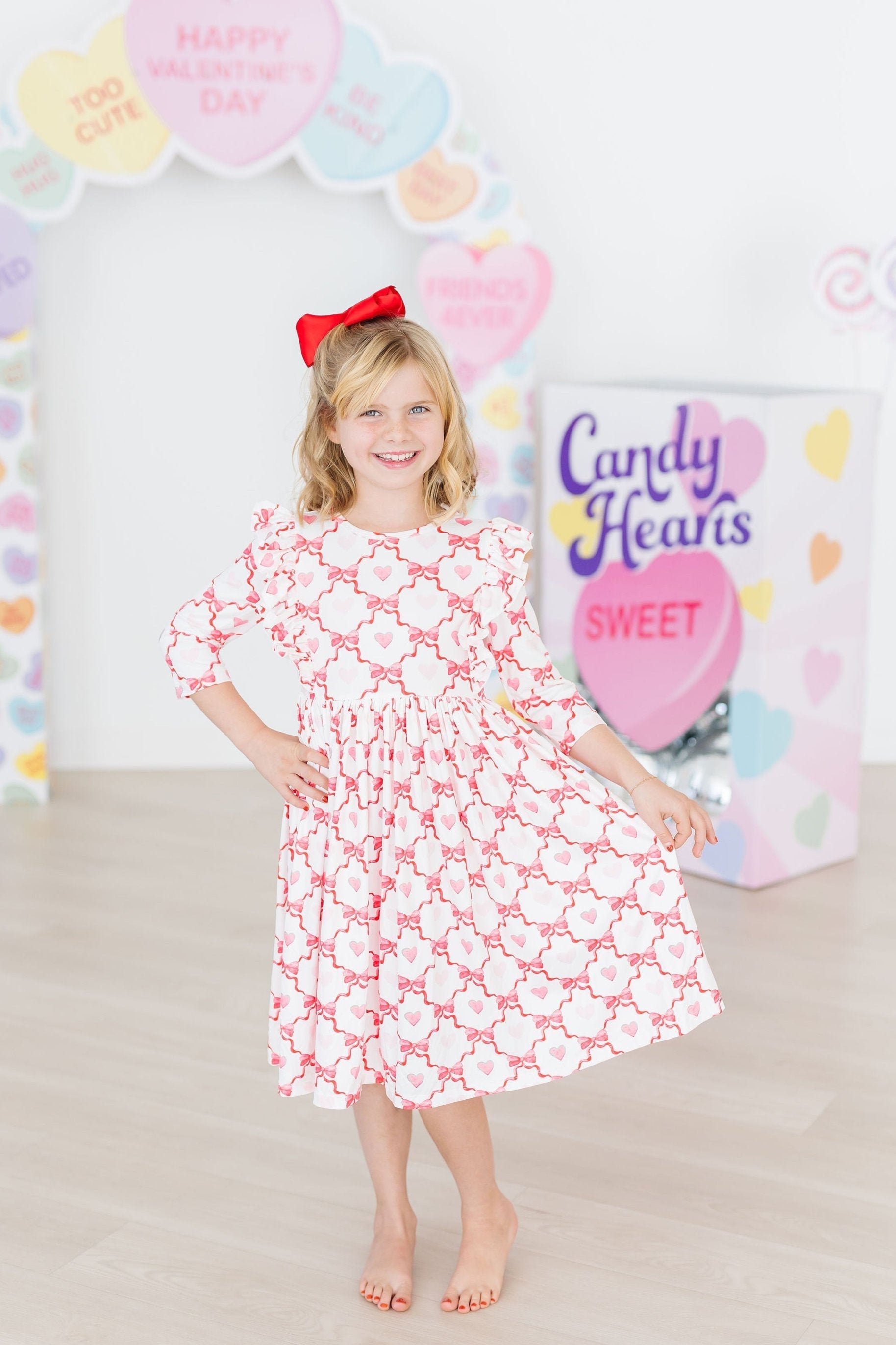 Lovebug 3/4 Sleeve Ruffle Twirl Dress by Mila & Rose ®