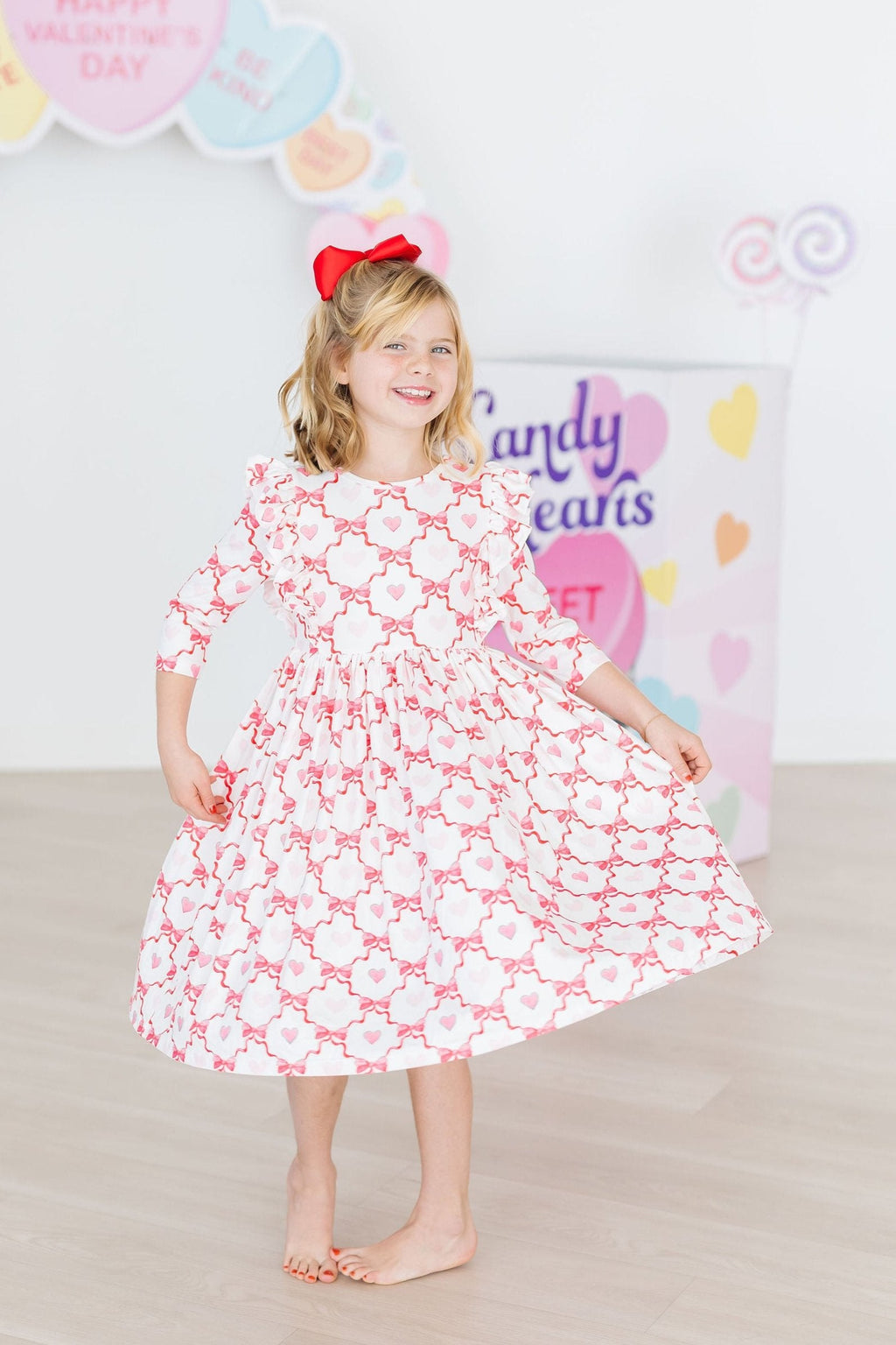 Lovebug 3/4 Sleeve Ruffle Twirl Dress by Mila & Rose ®