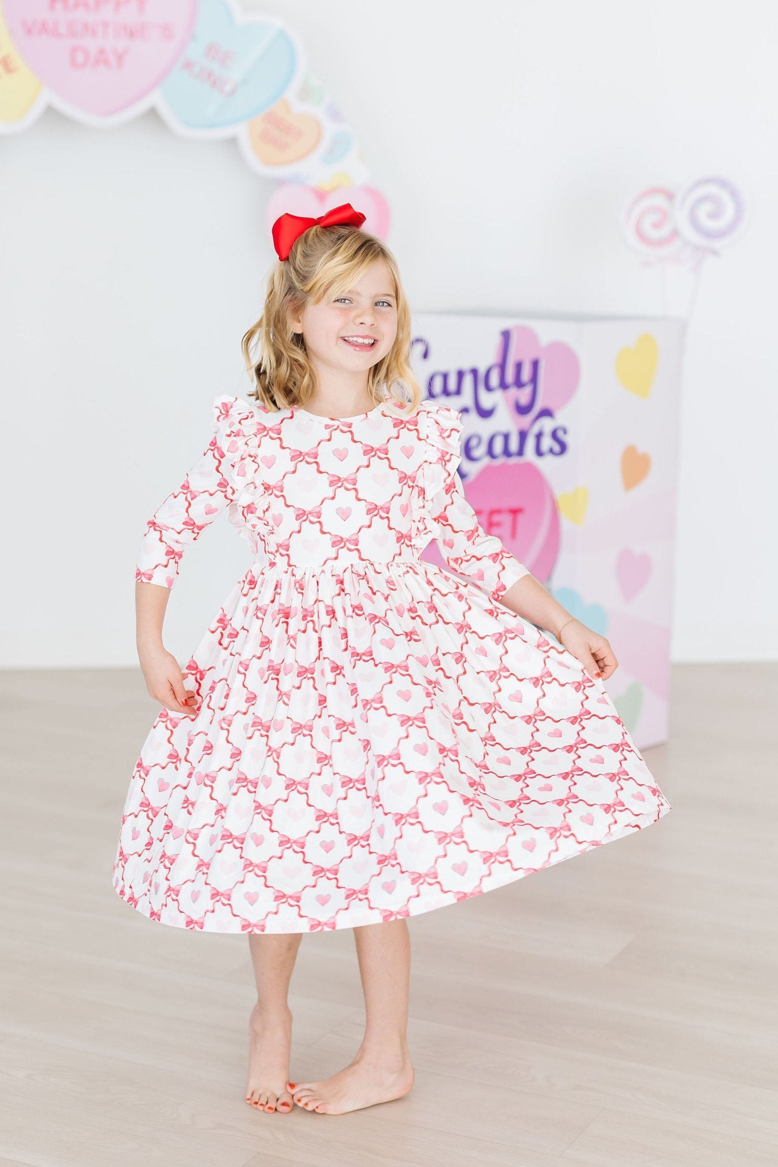 Lovebug 3/4 Sleeve Ruffle Twirl Dress by Mila & Rose ®