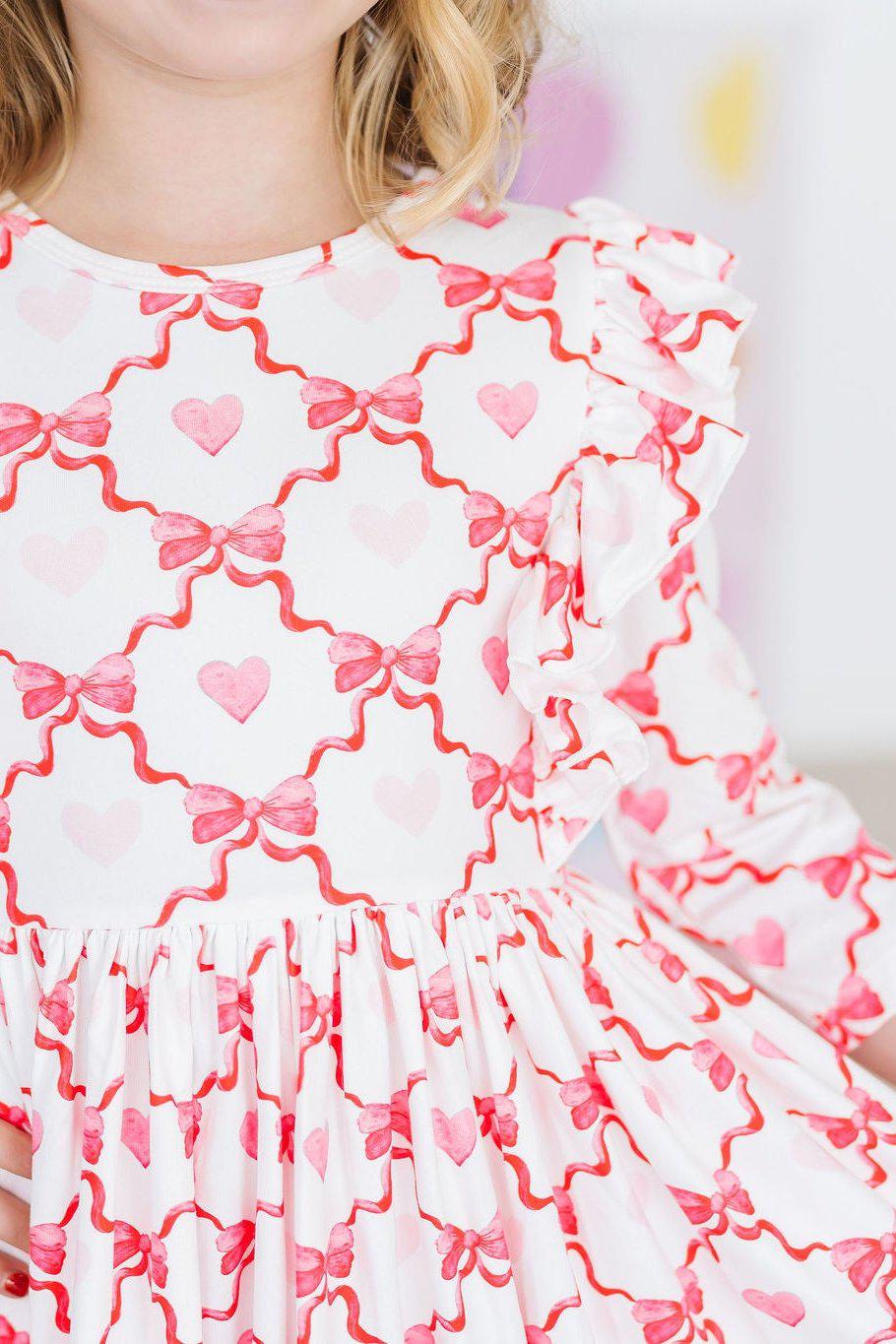 Lovebug 3/4 Sleeve Ruffle Twirl Dress by Mila & Rose ®