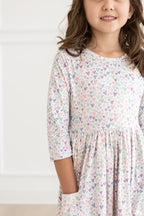 One in a Million 3/4 Sleeve Pocket Twirl Dress by Mila & Rose ®