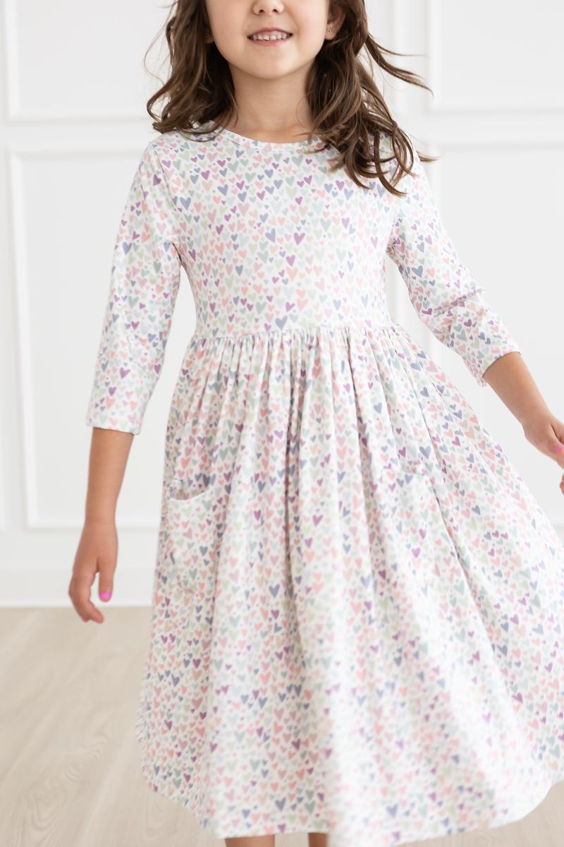 One in a Million 3/4 Sleeve Pocket Twirl Dress by Mila & Rose ®