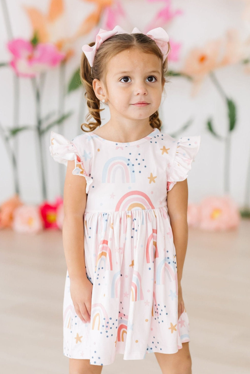 Over the Rainbow Flutter Sleeve Twirl Dress by Mila & Rose ®