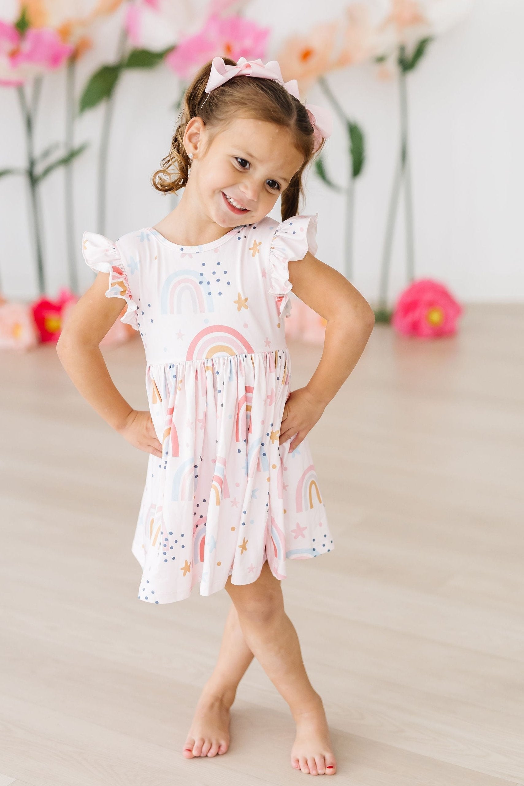 Over the Rainbow Flutter Sleeve Twirl Dress by Mila & Rose ®