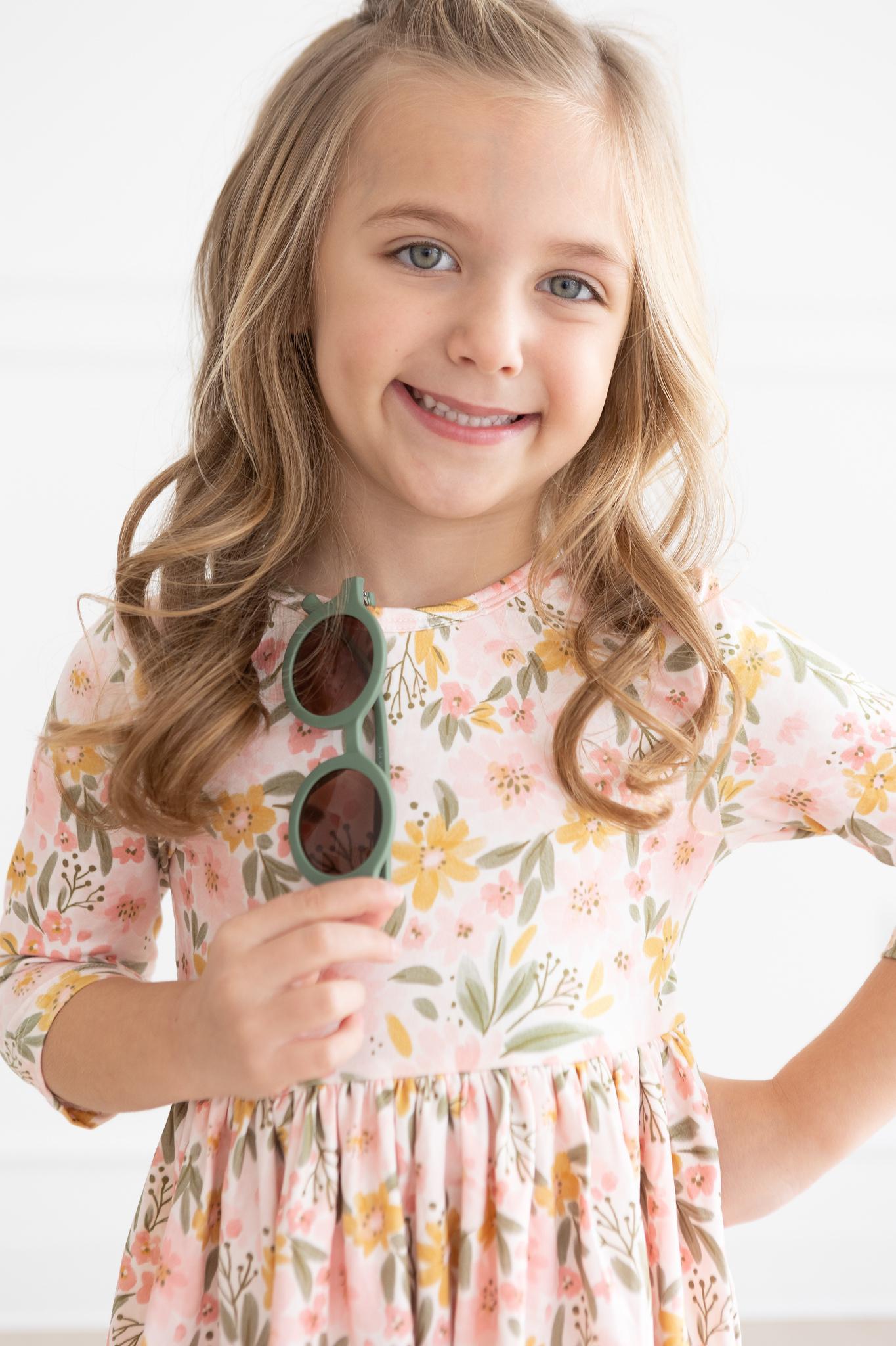 Pretty Peachy 3/4 Sleeve Pocket Twirl Dress by Mila & Rose ®