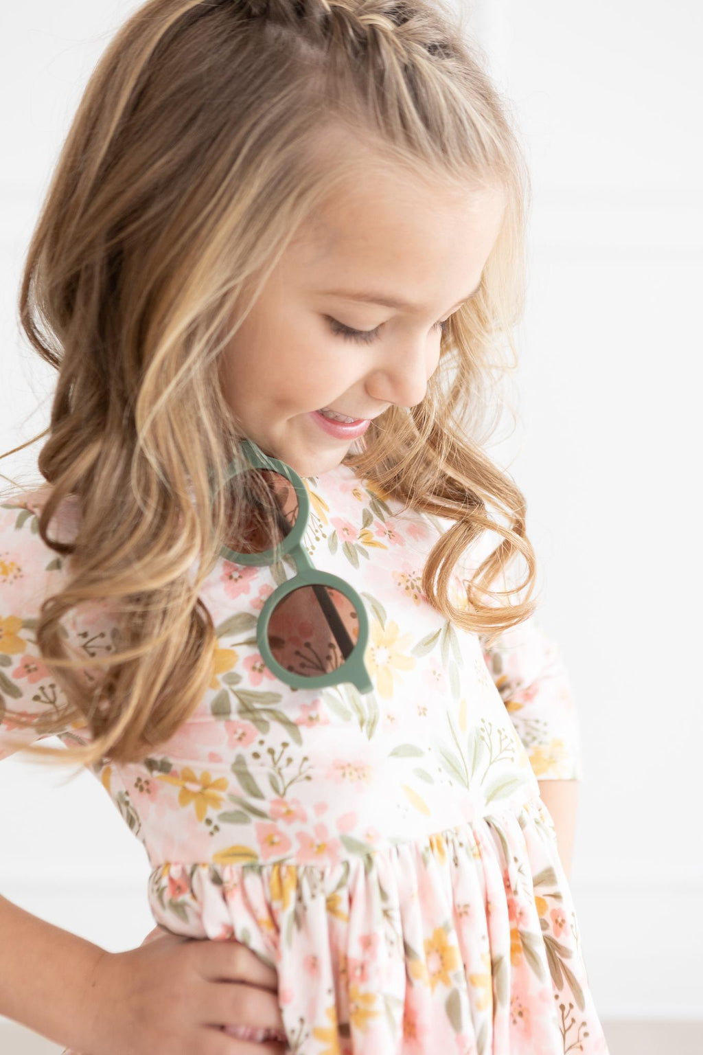 Pretty Peachy 3/4 Sleeve Pocket Twirl Dress by Mila & Rose ®