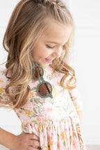 Pretty Peachy 3/4 Sleeve Pocket Twirl Dress by Mila & Rose ®