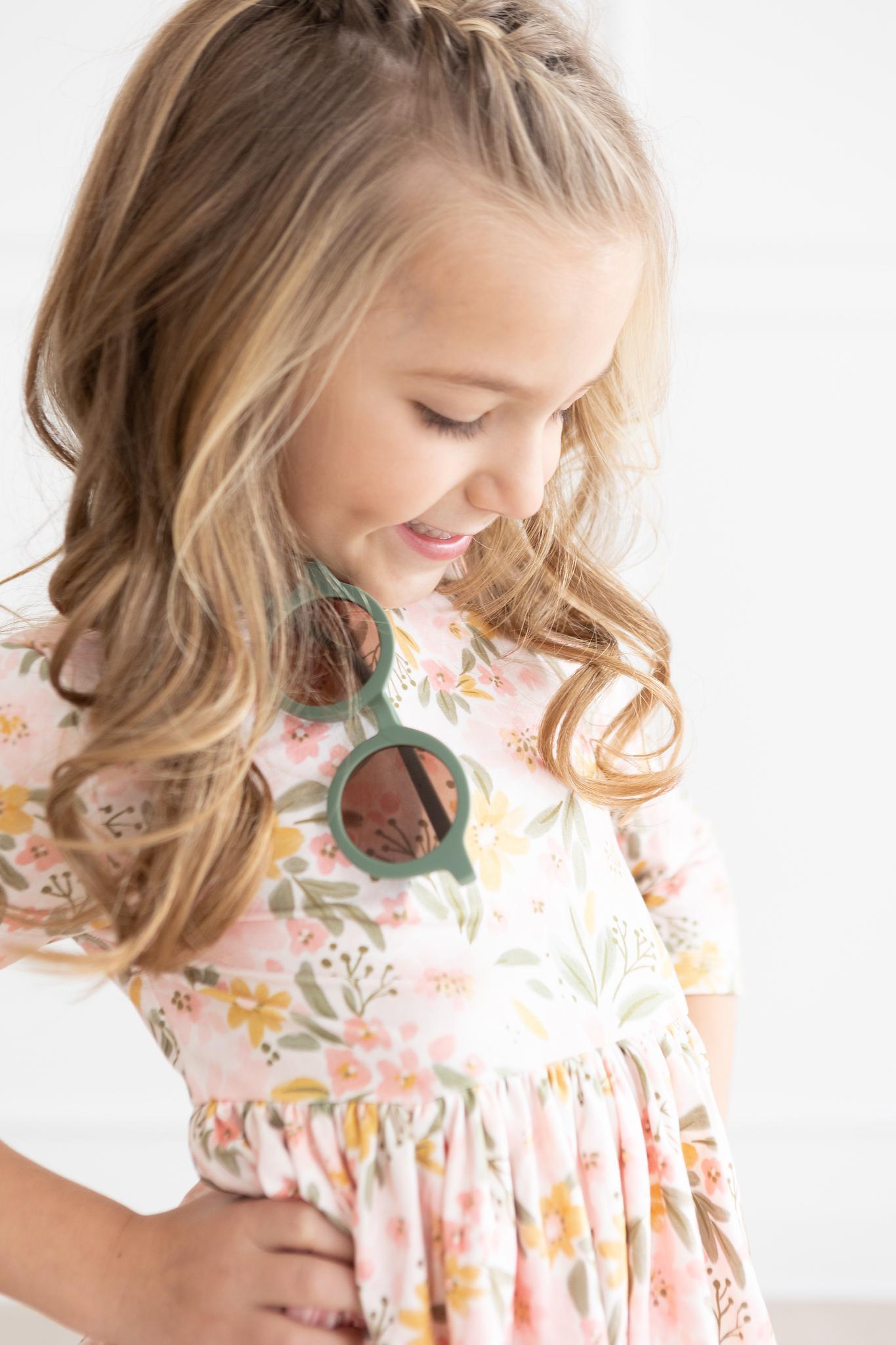 Pretty Peachy 3/4 Sleeve Pocket Twirl Dress by Mila & Rose ®
