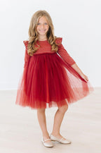 Pumpkin Spice Shimmer 3/4 Sleeve Tutu Dress by Mila & Rose ®
