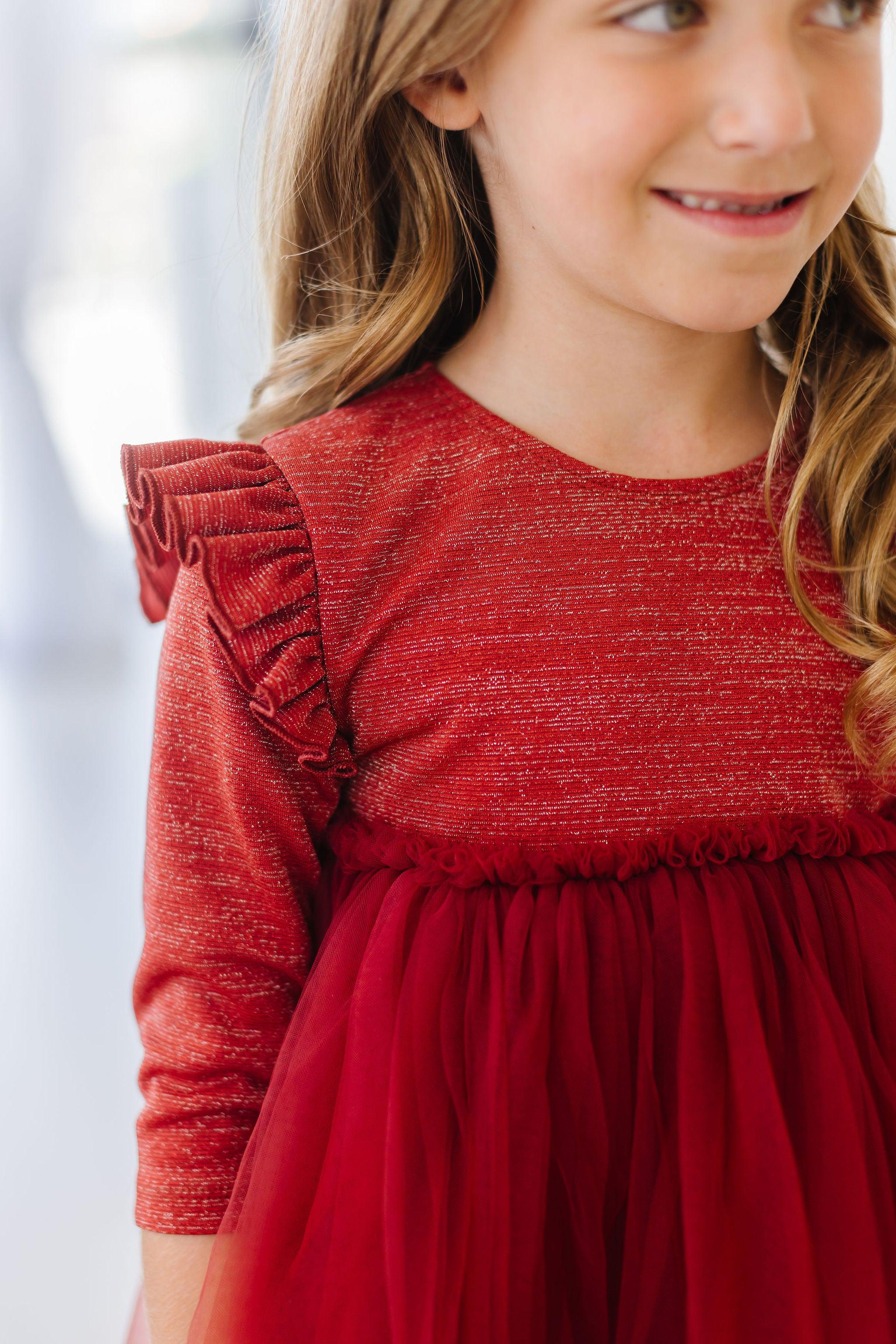 Pumpkin Spice Shimmer 3/4 Sleeve Tutu Dress by Mila & Rose ®