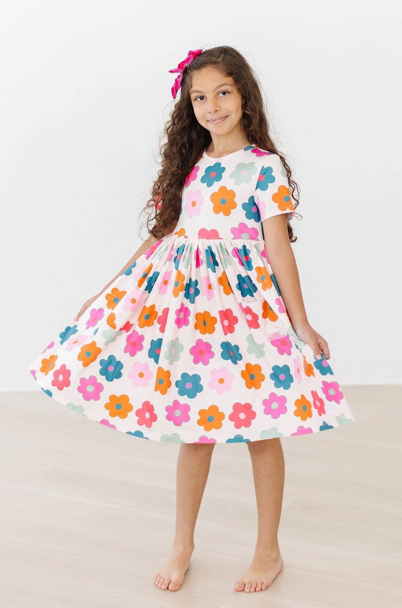Retro Floral S/S Pocket Twirl Dress by Mila & Rose ®