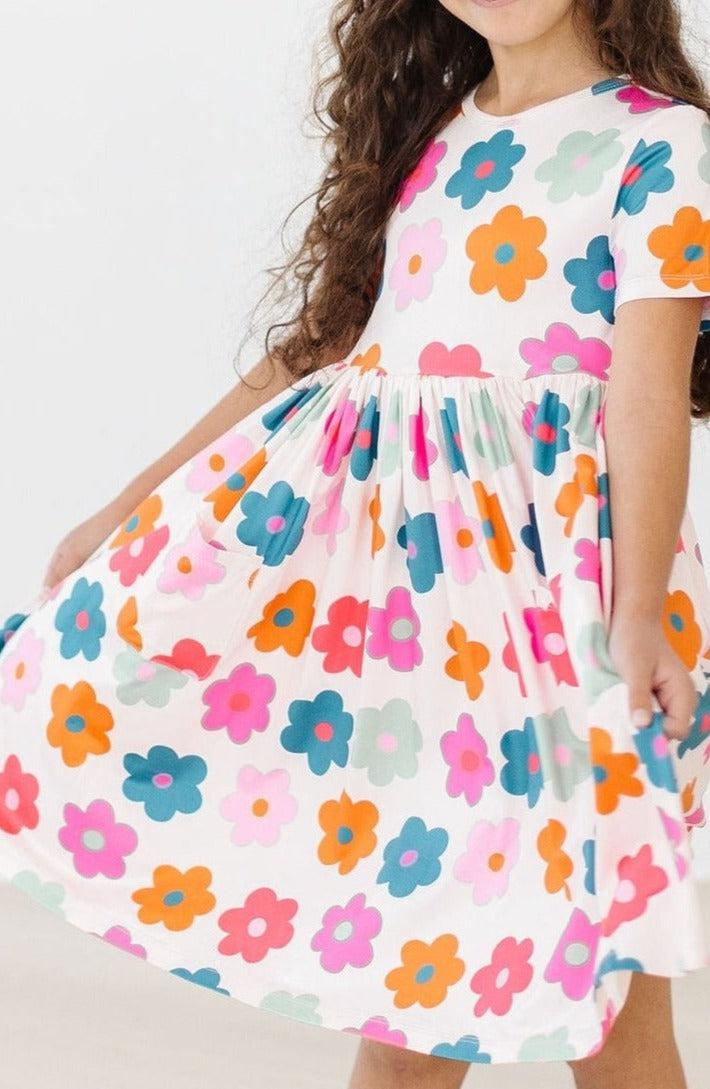 Retro Floral S/S Pocket Twirl Dress by Mila & Rose ®