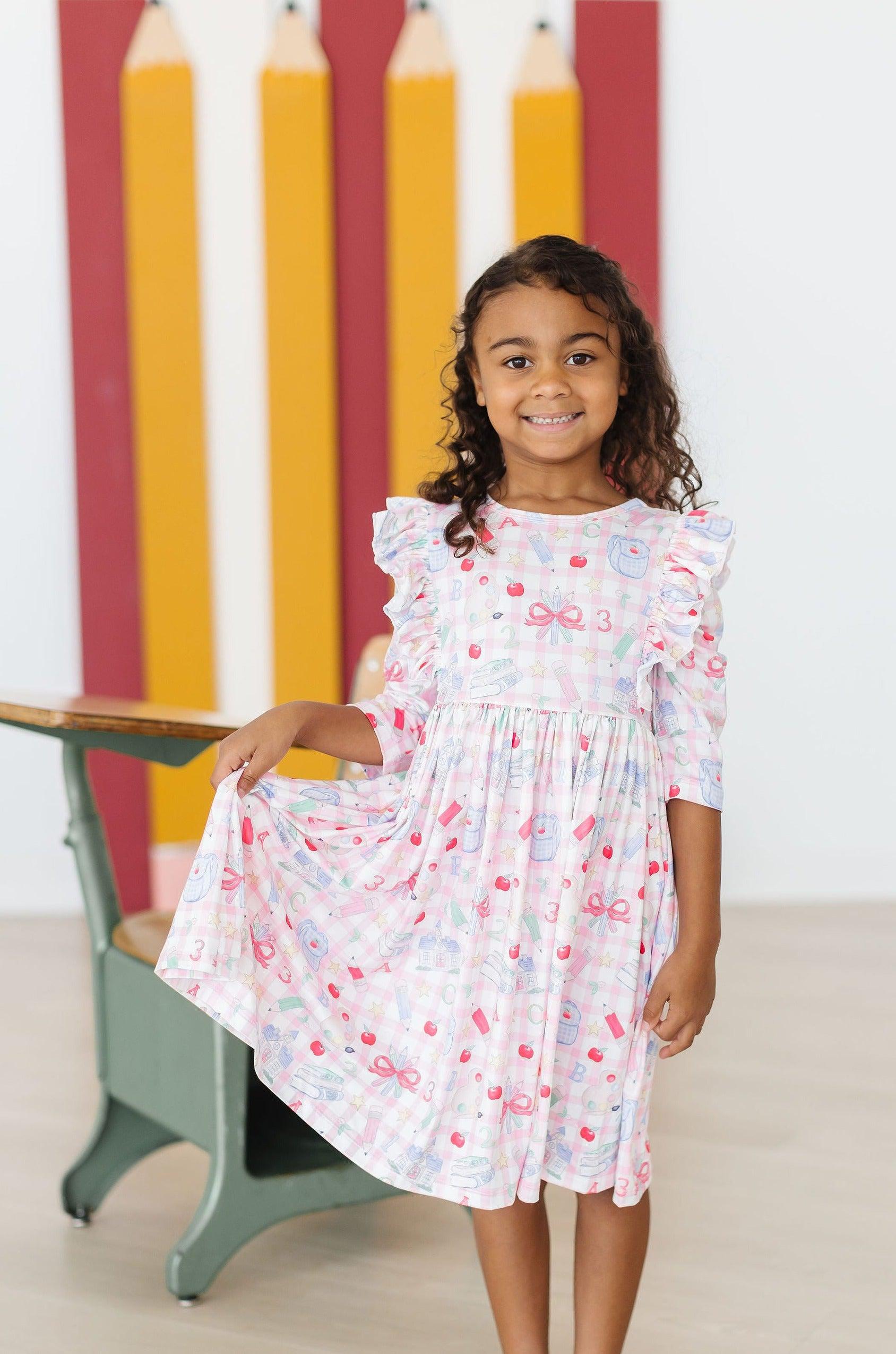 School Days 3/4 Ruffle Twirl Dress by Mila & Rose ®