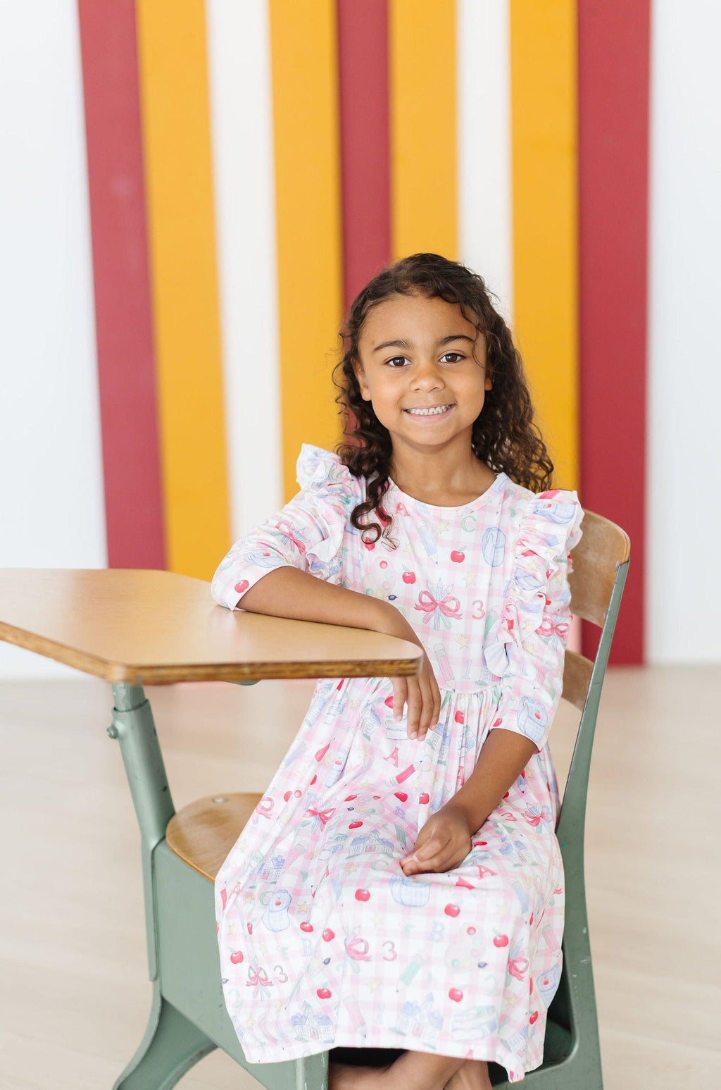 School Days 3/4 Ruffle Twirl Dress by Mila & Rose ®