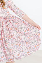 Springtime Bunnies 3/4 Sleeve Pocket Twirl Dress by Mila & Rose ®