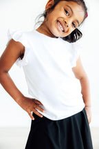 White S/S Ruffle Tee by Mila & Rose ®