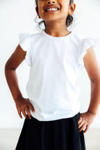 White S/S Ruffle Tee by Mila & Rose ®