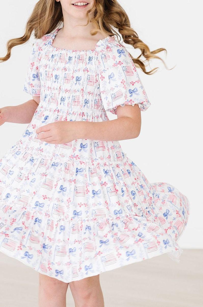 Vintage Flags Smocked Ruffle Dress by Mila & Rose ®