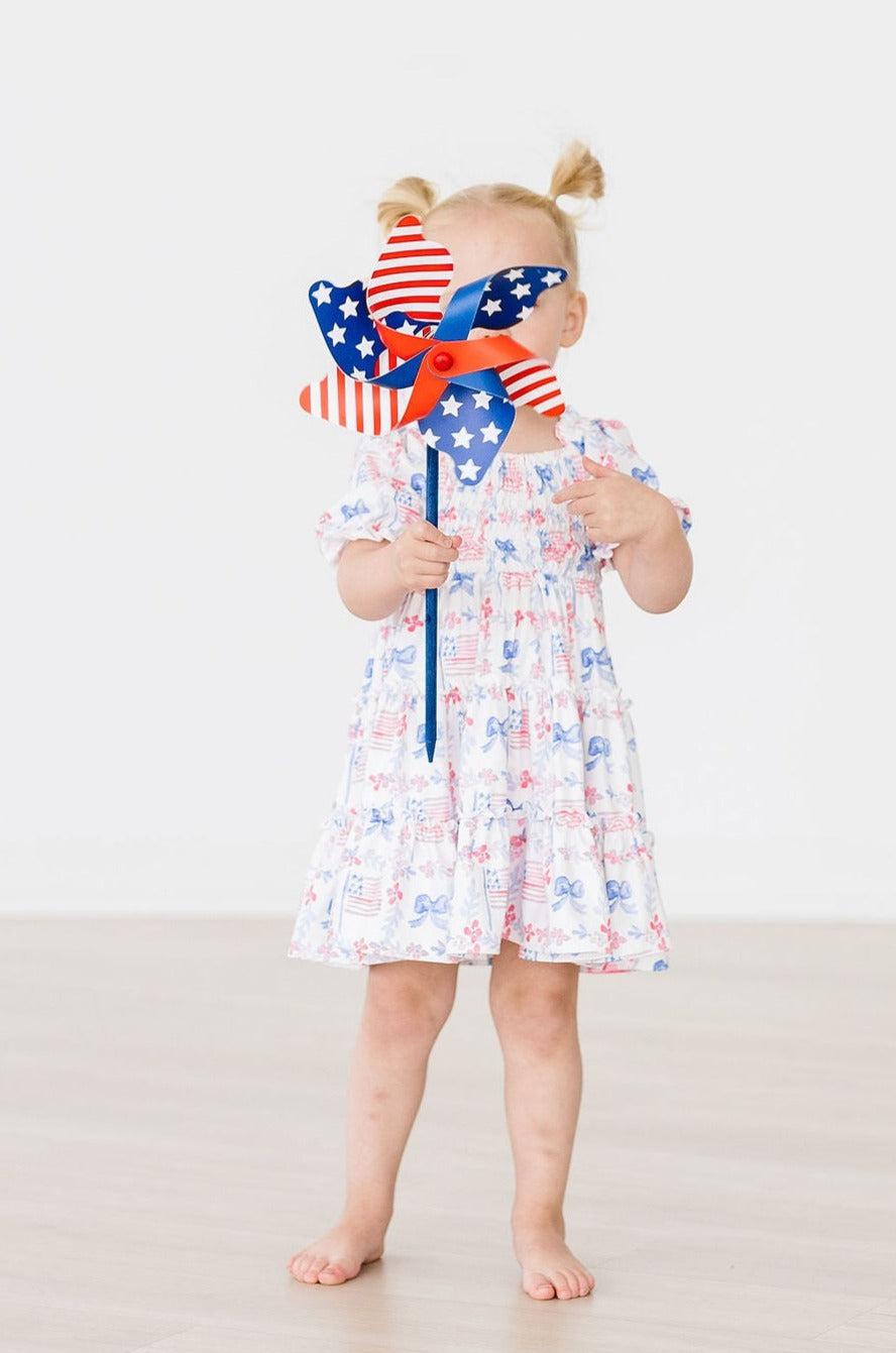 Vintage Flags Smocked Ruffle Dress by Mila & Rose ®