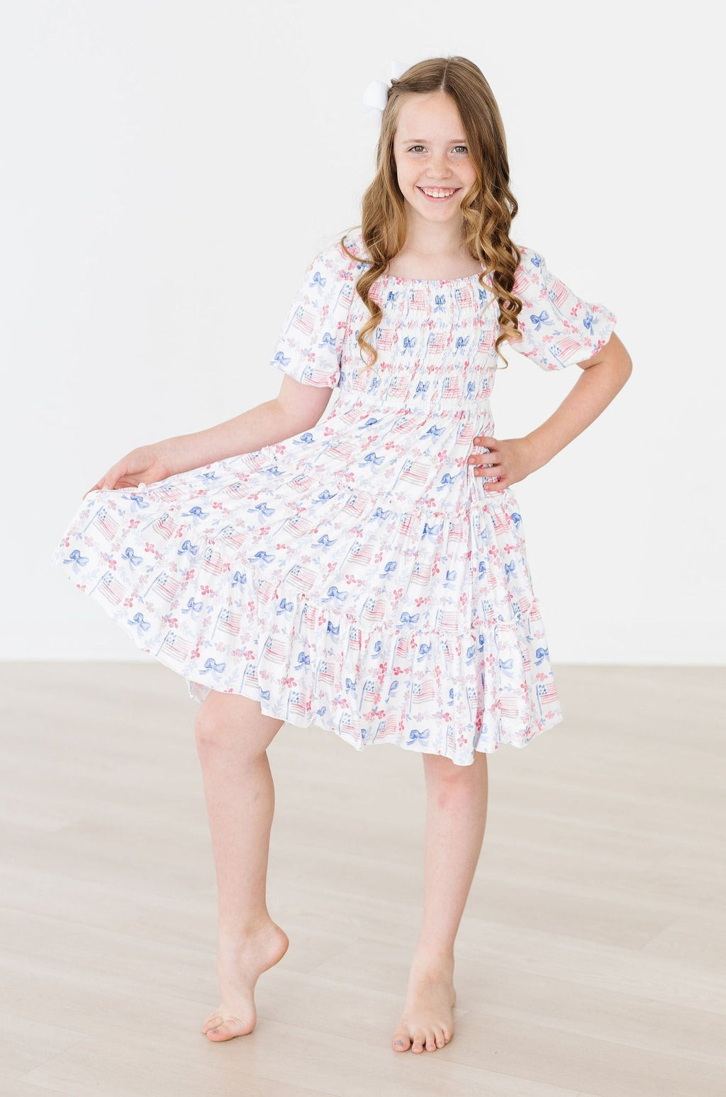 Vintage Flags Smocked Ruffle Dress by Mila & Rose ®