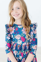 Vintage Garden 3/4 Sleeve Ruffle Twirl Dress by Mila & Rose ®