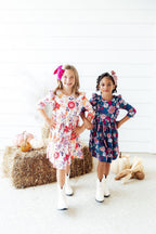 Vintage Garden 3/4 Sleeve Ruffle Twirl Dress by Mila & Rose ®