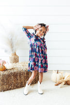 Vintage Garden 3/4 Sleeve Ruffle Twirl Dress by Mila & Rose ®