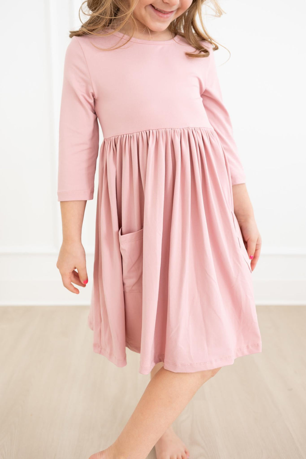 Vintage Pink 3/4 Sleeve Pocket Twirl Dress by Mila & Rose ®